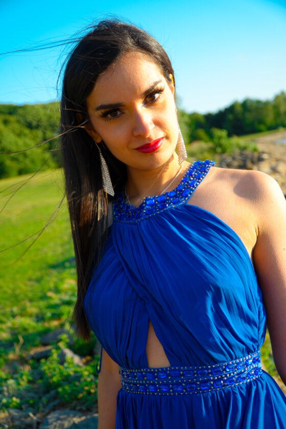 gabriella portrait blue dress