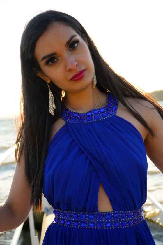 gabriella portrait blue dress