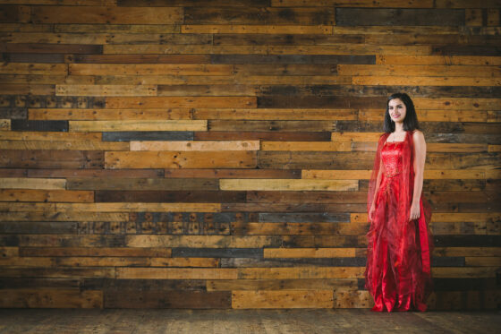 gabriella portrait red dress