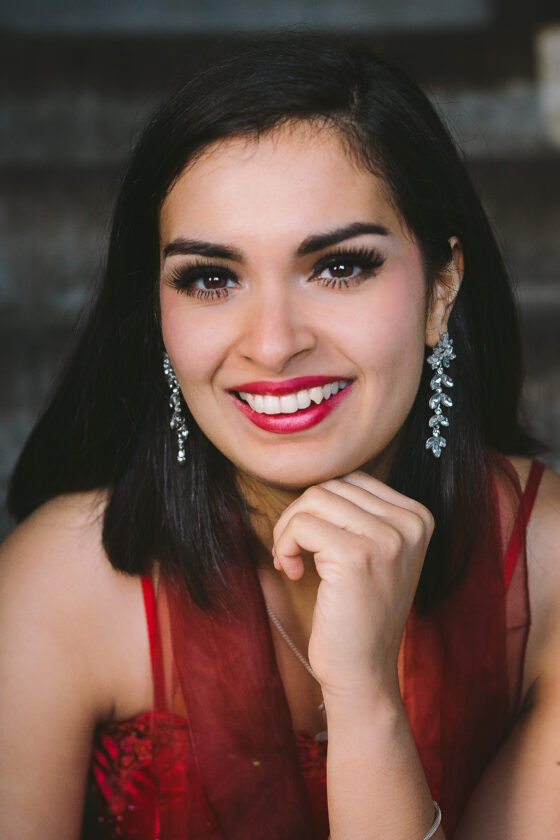 gabriella portrait red dress