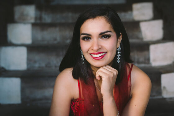 gabriella portrait red dress