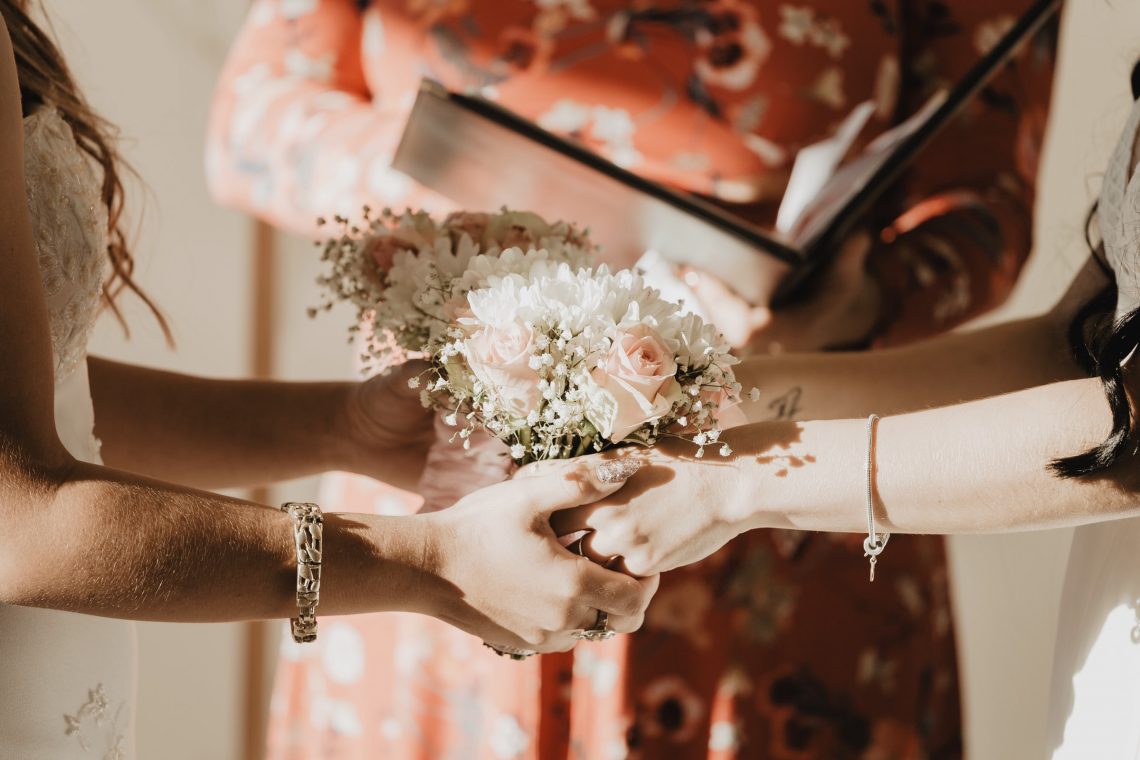 wedding - holding hands